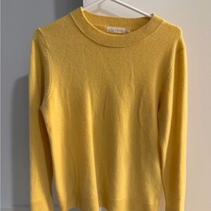 Yellow Crew Neck Cashmere Sweater